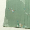小紋 良品 しつけ糸付き 縮緬 正絹 花柄 袷仕立て 身丈157.5cm 裄丈66.5cm リサイクル着物 着物 金彩 緑・うぐいす色_画像13