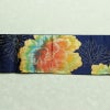 名古屋帯 六通柄 良品 ふくれ織 正絹 花柄 名古屋仕立て なごや帯 リサイクル帯 帯 青・紺_画像13