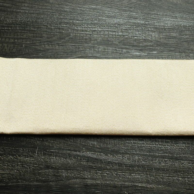 名古屋帯 太鼓柄 良品 つづれ織 正絹 古典柄 松葉仕立て なごや帯 リサイクル帯 帯 金通し クリーム_画像13