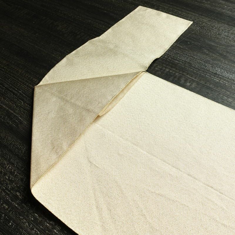 名古屋帯 太鼓柄 良品 つづれ織 正絹 古典柄 松葉仕立て なごや帯 リサイクル帯 帯 金通し クリーム_画像15