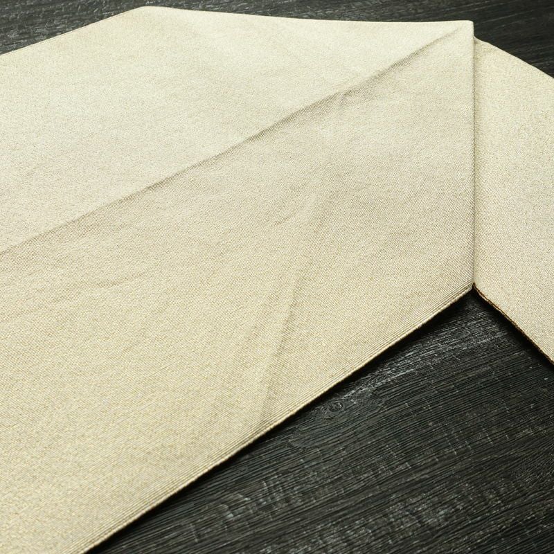 名古屋帯 太鼓柄 良品 つづれ織 正絹 古典柄 松葉仕立て なごや帯 リサイクル帯 帯 金通し クリーム_画像17