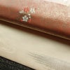 名古屋帯 太鼓柄 良品 正絹 古典柄 名古屋仕立て なごや帯 リサイクル帯 帯 引箔 扇子 ピンク_画像6