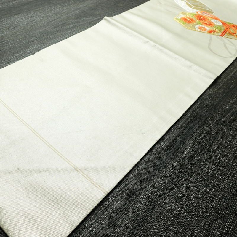 名古屋帯 太鼓柄 良品 正絹 古典柄 名古屋仕立て なごや帯 リサイクル帯 帯 金・銀_画像8