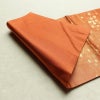 名古屋帯 六通柄 良品 正絹 花柄 名古屋仕立て なごや帯 ポケット付き リサイクル帯 帯 箔 橙_画像9