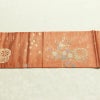 名古屋帯 六通柄 良品 正絹 花柄 名古屋仕立て なごや帯 ポケット付き リサイクル帯 帯 箔 橙_画像14