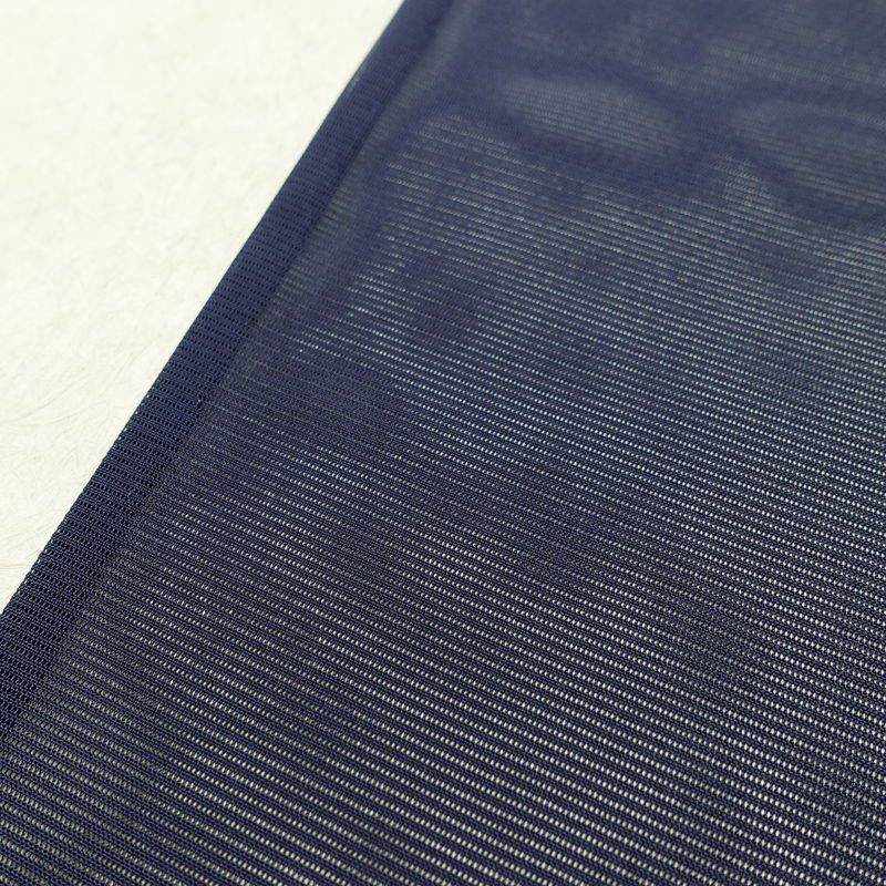 盛夏 色無地 良品 絽 しつけ糸付き ポリエステル 無地 単衣仕立て 身丈163.5cm 裄丈64cm リサイクル着物 着物 薄物 お茶会 シンプル 青・紺_画像9