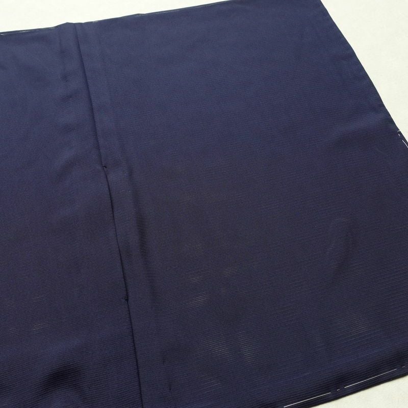 盛夏 色無地 良品 絽 しつけ糸付き ポリエステル 無地 単衣仕立て 身丈163.5cm 裄丈64cm リサイクル着物 着物 薄物 お茶会 シンプル 青・紺_画像13
