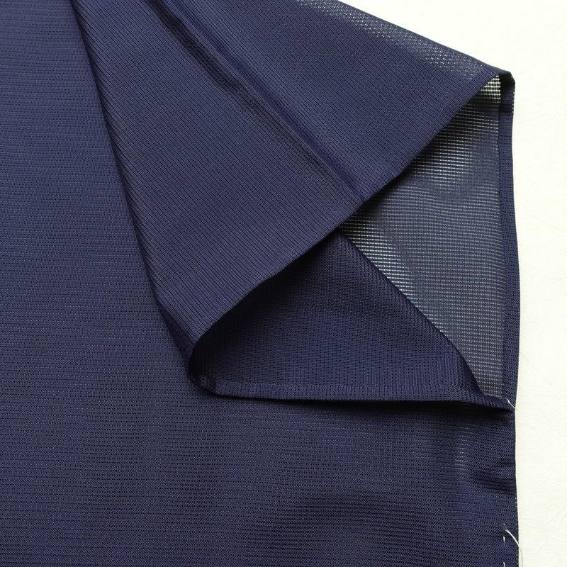 盛夏 色無地 良品 絽 しつけ糸付き ポリエステル 無地 単衣仕立て 身丈163.5cm 裄丈64cm リサイクル着物 着物 薄物 お茶会 シンプル 青・紺_画像14