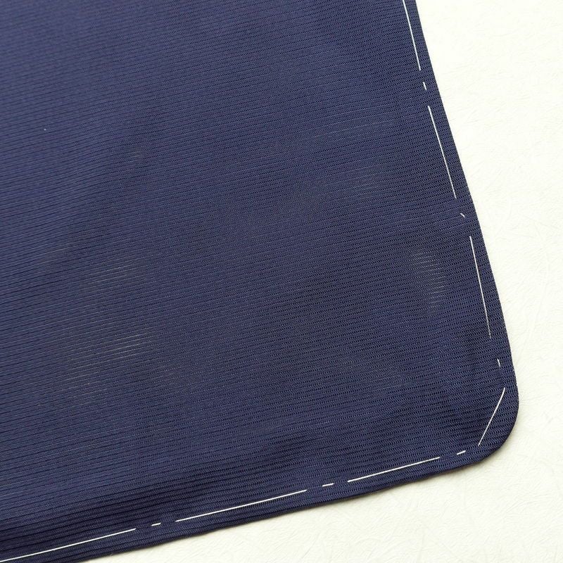 盛夏 色無地 良品 絽 しつけ糸付き ポリエステル 無地 単衣仕立て 身丈163.5cm 裄丈64cm リサイクル着物 着物 薄物 お茶会 シンプル 青・紺_画像15