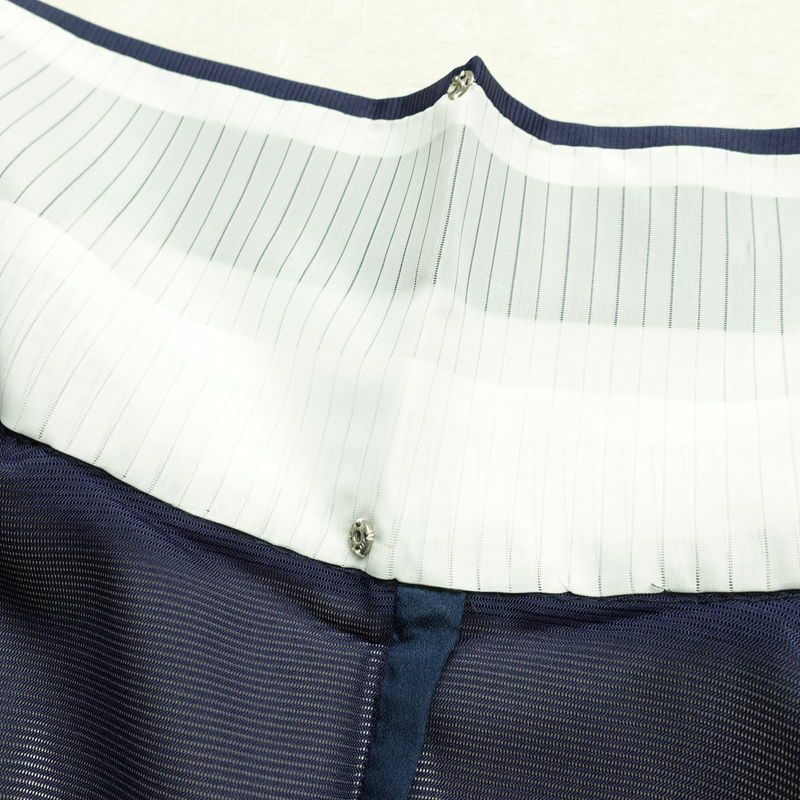 盛夏 色無地 良品 絽 しつけ糸付き ポリエステル 無地 単衣仕立て 身丈163.5cm 裄丈64cm リサイクル着物 着物 薄物 お茶会 シンプル 青・紺_画像18