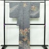 訪問着 良品 正絹 花柄 袷仕立て 身丈165cm 裄丈67cm リサイクル着物 着物 箔 共八掛 金彩 入学式 卒業式 七五三 お宮参り フォーマル 青・紺_画像2