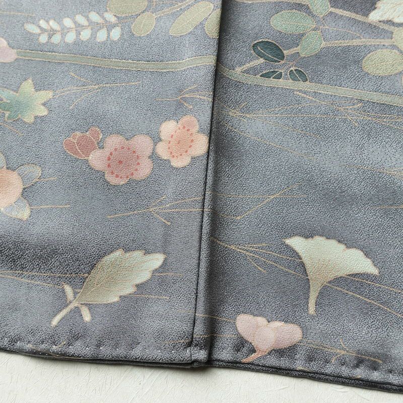 訪問着 良品 正絹 花柄 袷仕立て 身丈165cm 裄丈67cm リサイクル着物 着物 箔 共八掛 金彩 入学式 卒業式 七五三 お宮参り フォーマル 青・紺_画像12