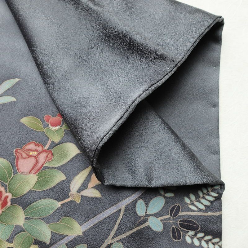 訪問着 良品 正絹 花柄 袷仕立て 身丈165cm 裄丈67cm リサイクル着物 着物 箔 共八掛 金彩 入学式 卒業式 七五三 お宮参り フォーマル 青・紺_画像15