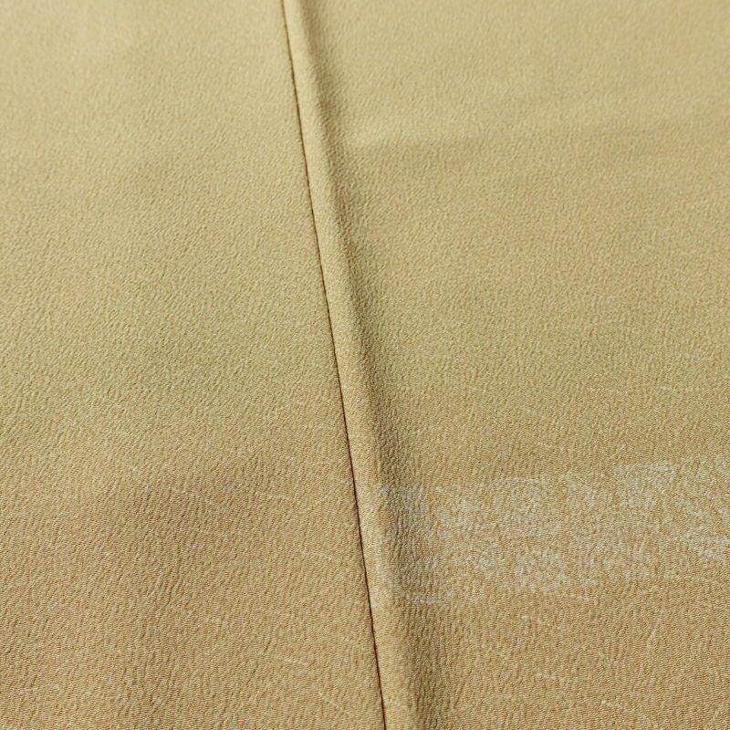 小紋 縮緬 飛び柄 混紡 幾何学柄・抽象柄 袷仕立て 身丈165cm 裄丈63cm リサイクル着物 着物 ベージュ_画像9