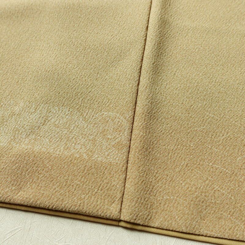 小紋 縮緬 飛び柄 混紡 幾何学柄・抽象柄 袷仕立て 身丈165cm 裄丈63cm リサイクル着物 着物 ベージュ_画像10