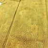 単衣 紬 正絹 麻の葉柄 単衣仕立て 身丈154cm 裄丈63cm リサイクル着物 着物 モダン 紬地 黄・黄土色_画像5
