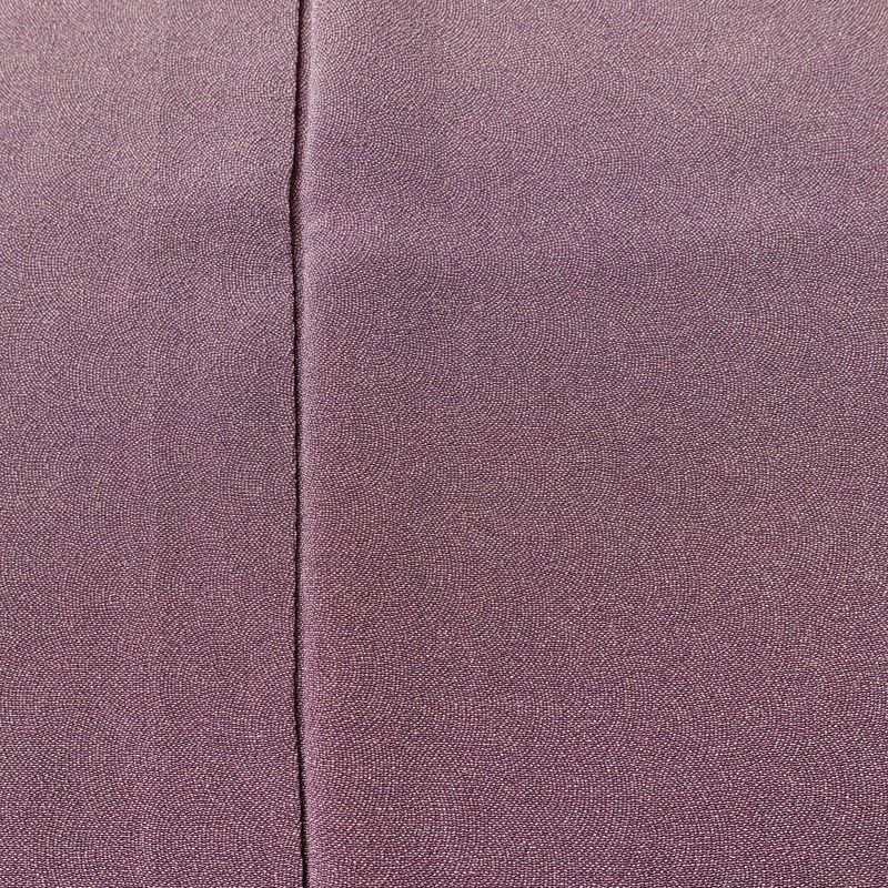 単衣 色無地 鮫小紋 縮緬 一つ紋付き 正絹 流水・波柄 単衣仕立て 身丈156.5cm 裄丈63cm リサイクル着物 着物 お茶会 紫・藤色_画像6