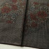 紬 正絹 花柄 袷仕立て 身丈159cm 裄丈64cm リサイクル着物 着物 扇面 茶_画像9
