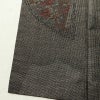 紬 正絹 花柄 袷仕立て 身丈159cm 裄丈64cm リサイクル着物 着物 扇面 茶_画像10