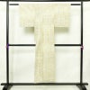 紬 正絹 麻の葉柄 袷仕立て 身丈144.5cm 裄丈61.5cm リサイクル着物 着物 モダン クリーム_画像2