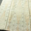 紬 正絹 麻の葉柄 袷仕立て 身丈144.5cm 裄丈61.5cm リサイクル着物 着物 モダン クリーム_画像4