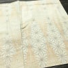 紬 正絹 麻の葉柄 袷仕立て 身丈144.5cm 裄丈61.5cm リサイクル着物 着物 モダン クリーム_画像12