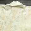 紬 正絹 麻の葉柄 袷仕立て 身丈144.5cm 裄丈61.5cm リサイクル着物 着物 モダン クリーム_画像15