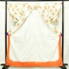 小紋 良品 総柄 ポリエステル 花柄 袷仕立て 身丈162.5cm 裄丈66cm リサイクル着物 着物 白_画像3