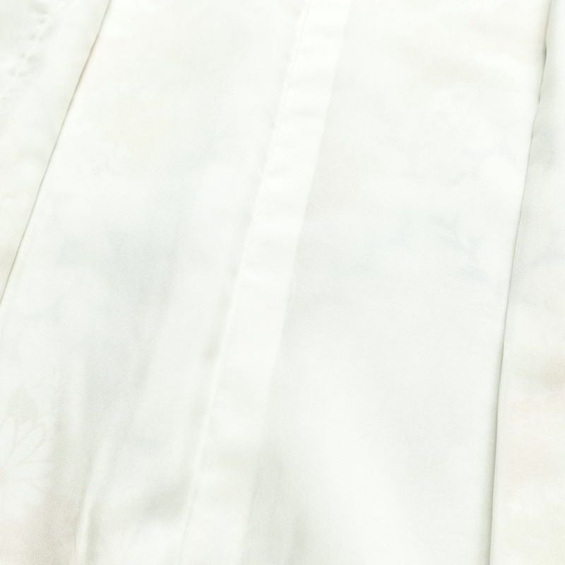 小紋 良品 総柄 ポリエステル 花柄 袷仕立て 身丈162.5cm 裄丈66cm リサイクル着物 着物 白_画像17