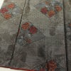 大島紬 美品 証紙なし しつけ糸付き 正絹 花柄 袷仕立て 身丈167cm 裄丈67cm リサイクル着物 着物 茶_画像4