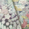 小紋 良品 総柄 正絹 花柄 袷仕立て 身丈158cm 裄丈65cm リサイクル着物 着物 金彩 紫・藤色_画像10