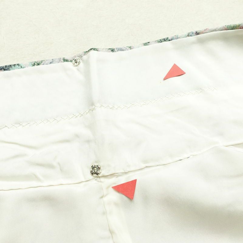 小紋 良品 総柄 正絹 花柄 袷仕立て 身丈158cm 裄丈65cm リサイクル着物 着物 金彩 紫・藤色_画像19