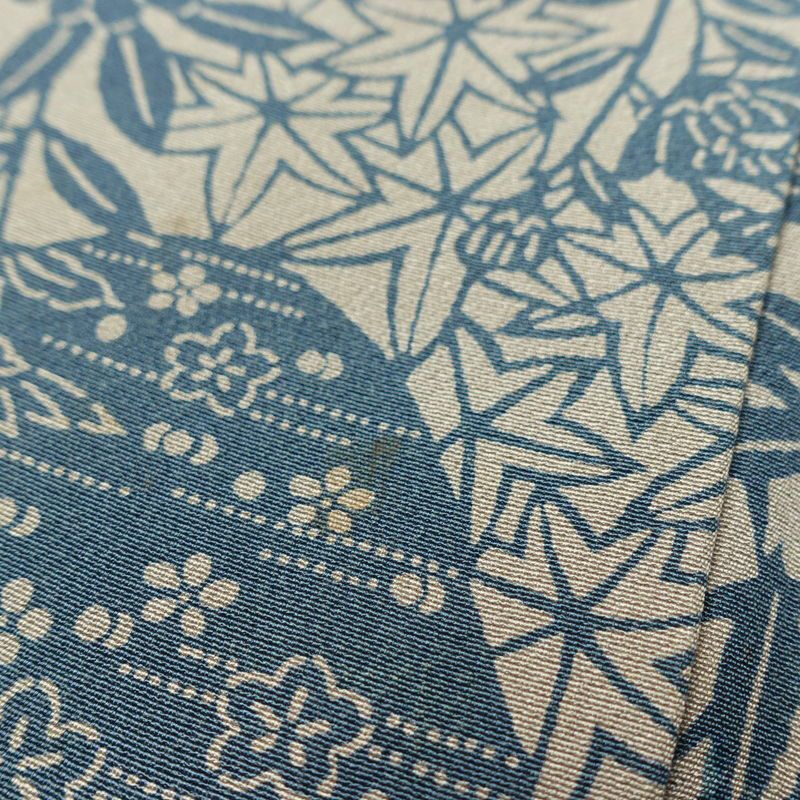 小紋 縮緬 正絹 古典柄 袷仕立て 身丈156.5cm 裄丈64cm リサイクル着物 着物 モダン カジュアル グレー_画像7