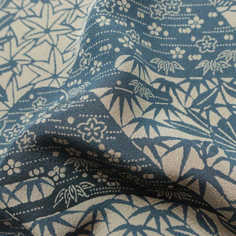 小紋 縮緬 正絹 古典柄 袷仕立て 身丈156.5cm 裄丈64cm リサイクル着物 着物 モダン カジュアル グレー_画像21