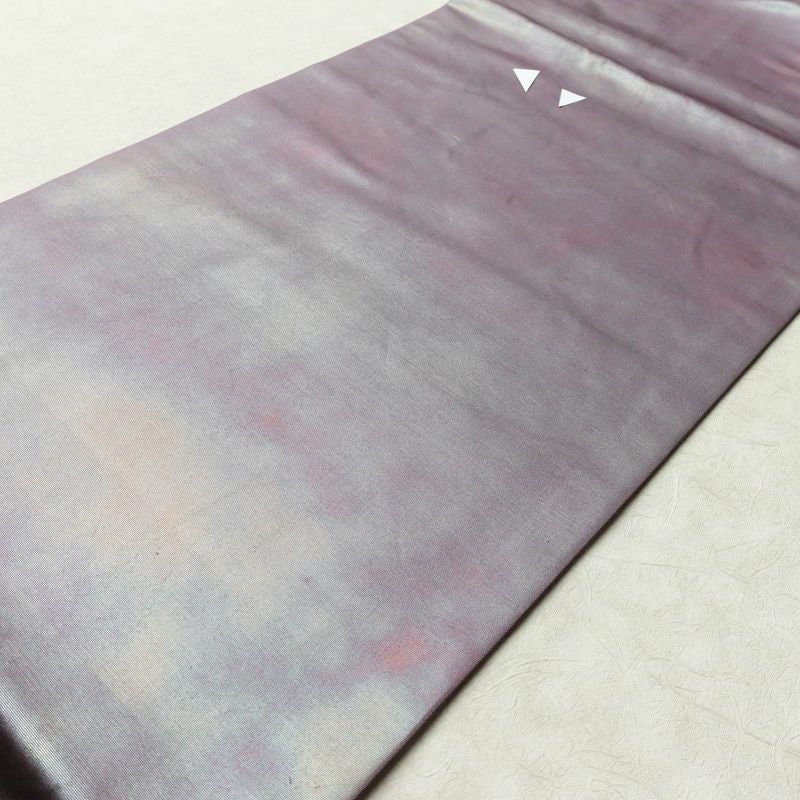 名古屋帯 六通柄 正絹 その他の柄 名古屋仕立て なごや帯 リサイクル帯 帯 刺繍 シンプル おしゃれ 茄子 ポケット付き 紫・藤色_画像7