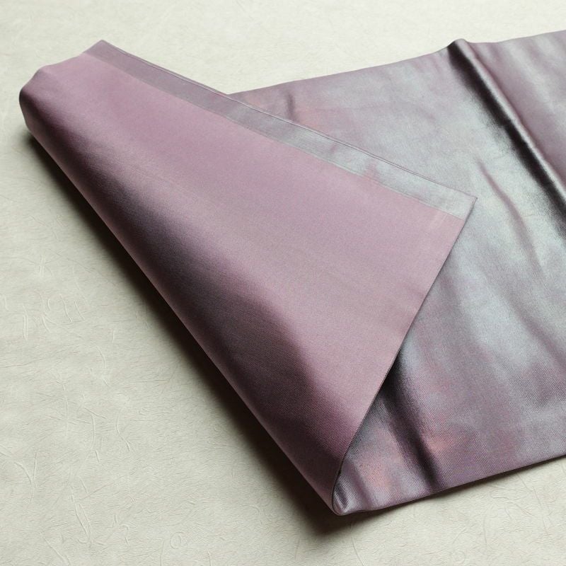 名古屋帯 六通柄 正絹 その他の柄 名古屋仕立て なごや帯 リサイクル帯 帯 刺繍 シンプル おしゃれ 茄子 ポケット付き 紫・藤色_画像9