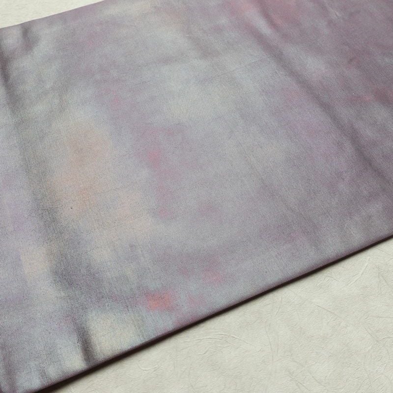 名古屋帯 六通柄 正絹 その他の柄 名古屋仕立て なごや帯 リサイクル帯 帯 刺繍 シンプル おしゃれ 茄子 ポケット付き 紫・藤色_画像10