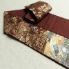 名古屋帯 太鼓柄 良品 正絹 古典柄 名古屋仕立て なごや帯 リサイクル帯 帯 箔 金糸 紅葉 松 小豆・エンジ_画像21