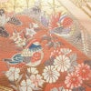 名古屋帯 本金箔 二重織 太鼓柄 正絹 古典柄 名古屋仕立て なごや帯 リサイクル帯 帯 箔 扇子 松 菊 ピンク_画像3