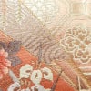 名古屋帯 本金箔 二重織 太鼓柄 正絹 古典柄 名古屋仕立て なごや帯 リサイクル帯 帯 箔 扇子 松 菊 ピンク_画像5
