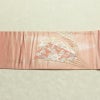 名古屋帯 本金箔 二重織 太鼓柄 正絹 古典柄 名古屋仕立て なごや帯 リサイクル帯 帯 箔 扇子 松 菊 ピンク_画像14