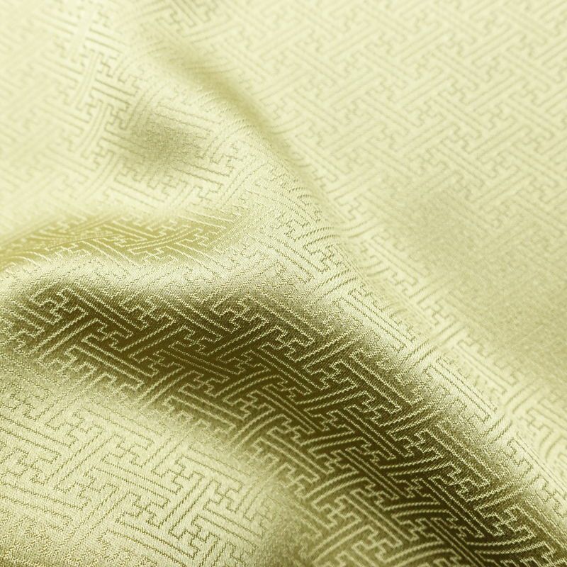 付け下げ 良品 綸子 正絹 花柄 袷仕立て 身丈159.5cm 裄丈63.5cm リサイクル着物 一部しつけ糸付き 着物 刺繍 箔 入学式 卒業式 七五三 お宮参り フォーマル 上品 扇面 榛色 黄・黄土色_画像21