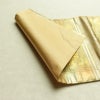 名古屋帯 六通柄 良品 正絹 古典柄 名古屋仕立て なごや帯 リサイクル帯 帯 箔 引箔 扇子 ベージュ_画像9