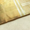名古屋帯 六通柄 良品 正絹 古典柄 名古屋仕立て なごや帯 リサイクル帯 帯 箔 引箔 扇子 ベージュ_画像12