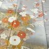 訪問着 しつけ糸付き 綸子 正絹 木の葉・植物柄 袷仕立て 身丈160.5cm 裄丈65.5cm リサイクル着物 着物 金彩 入学式 卒業式 七五三 お宮参り フォーマル 菊 グレー_画像5