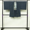 男性用 紬着物 美品 しつけ糸付き アンサンブル 2点セット 正絹 羽織 亀甲柄 袷仕立て 身丈142cm 裄丈68.5cm リサイクル着物 着物 未使用品 青・紺_画像5