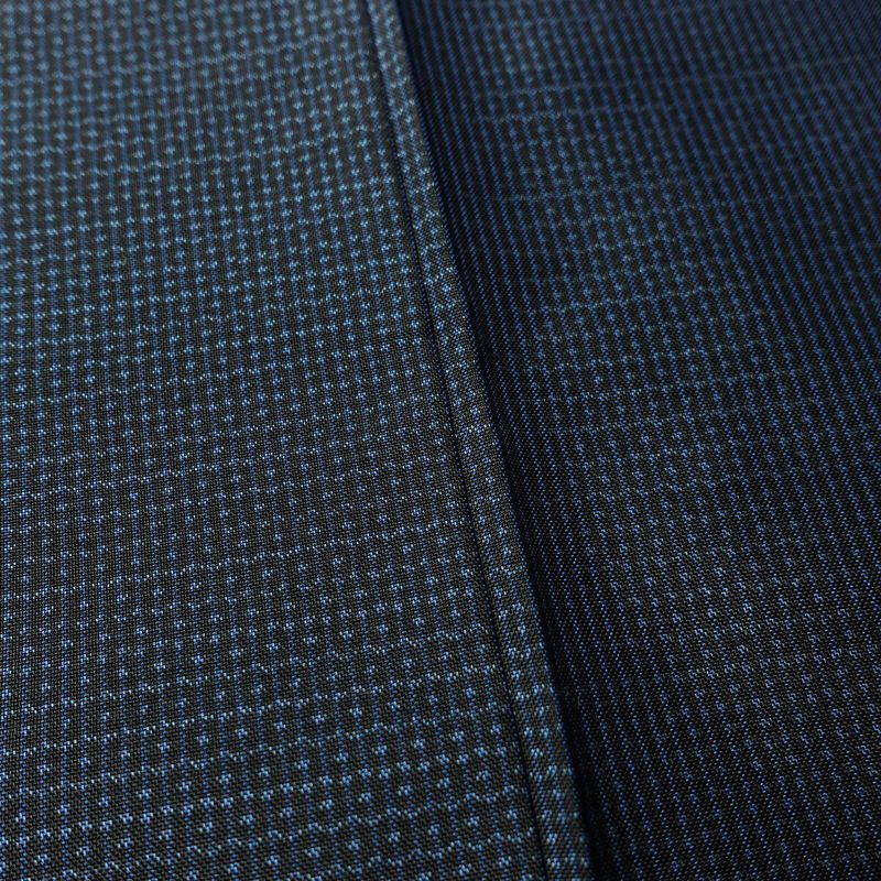 男性用 紬着物 美品 しつけ糸付き アンサンブル 2点セット 正絹 羽織 亀甲柄 袷仕立て 身丈142cm 裄丈68.5cm リサイクル着物 着物 未使用品 青・紺_画像8