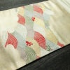名古屋帯 太鼓柄 良品 正絹 流水・波柄 名古屋仕立て なごや帯 リサイクル帯 帯 引箔 金糸 クリーム_画像11