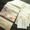名古屋帯 太鼓柄 良品 正絹 流水・波柄 名古屋仕立て なごや帯 リサイクル帯 帯 引箔 金糸 クリーム_画像16