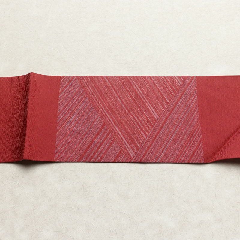 名古屋帯 太鼓柄 良品 正絹 幾何学柄・抽象柄 名古屋仕立て なごや帯 リサイクル帯 帯 ピンク_画像13